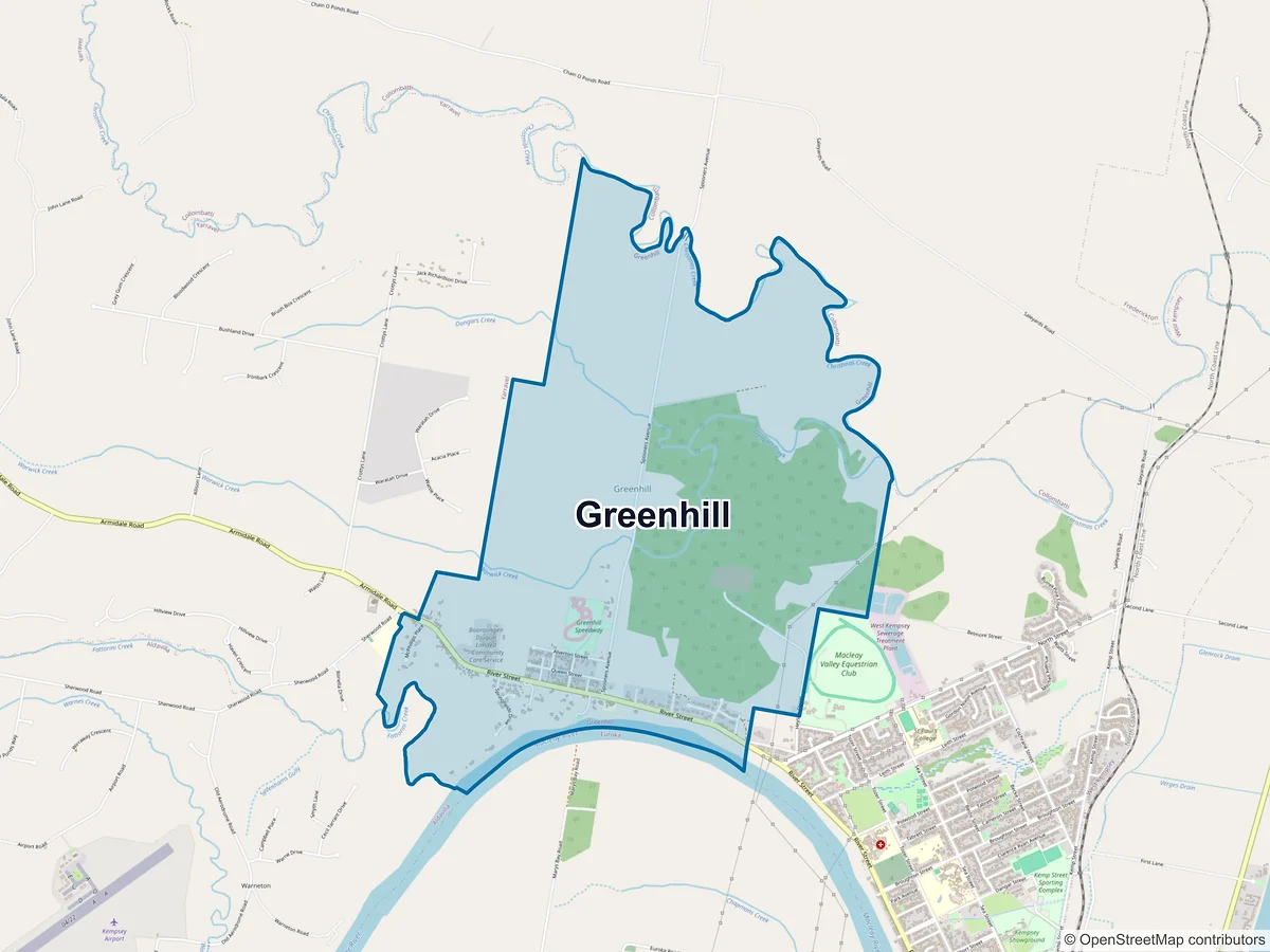 Map of Greenhill, NSW, Australia