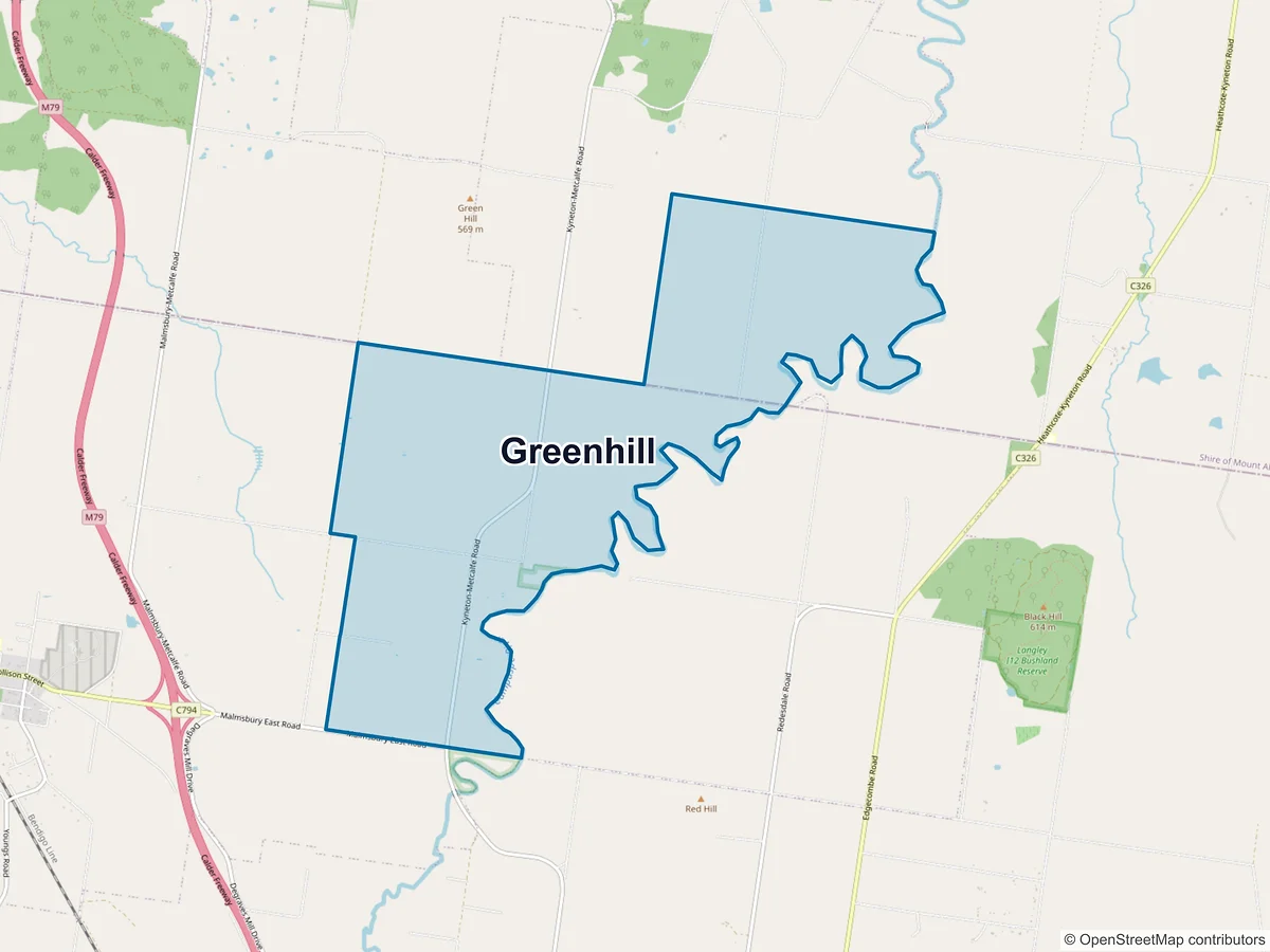 Map of Greenhill, VIC, Australia