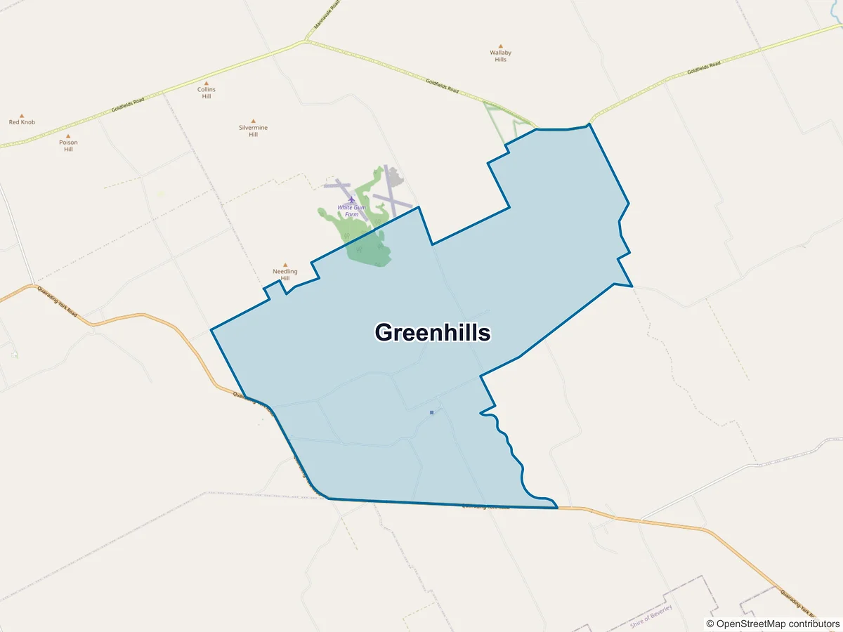 Map of Greenhills, WA, Australia