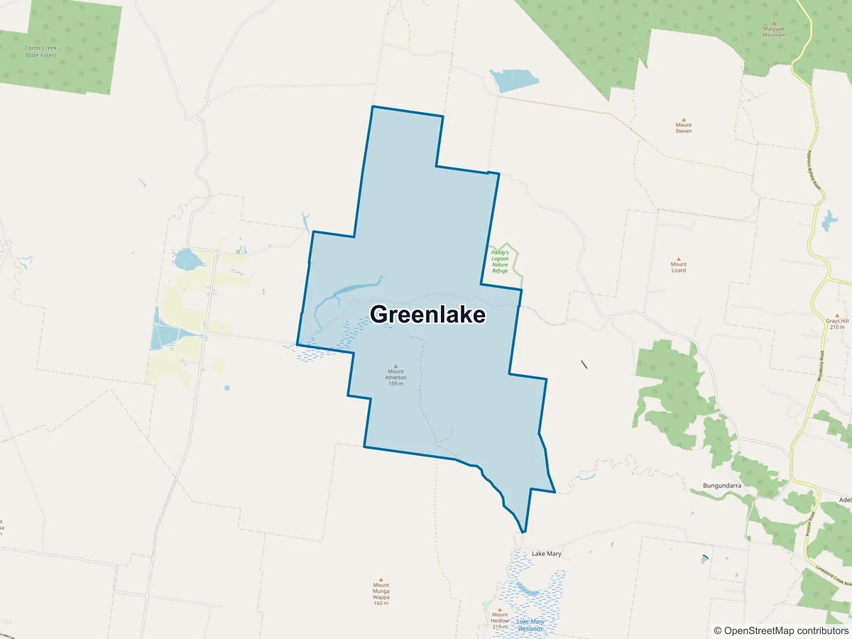 Map of Greenlake, QLD, Australia