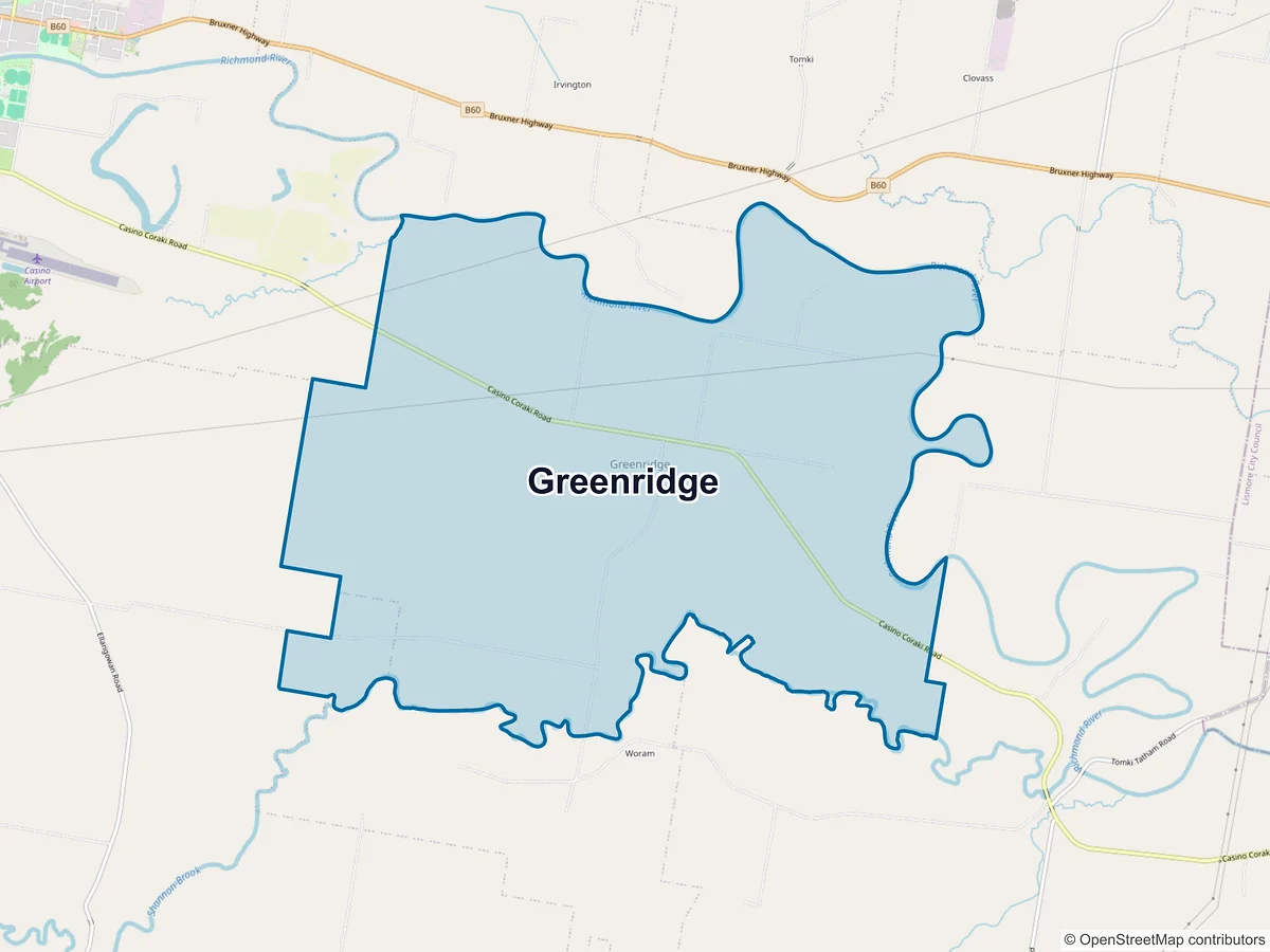 Map of Greenridge, NSW, Australia