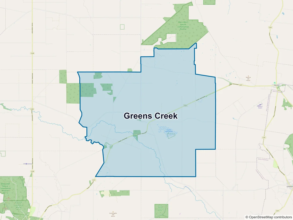 Map of Greens Creek, VIC, Australia