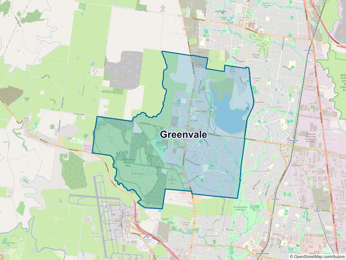 Map of Greenvale, VIC, Australia