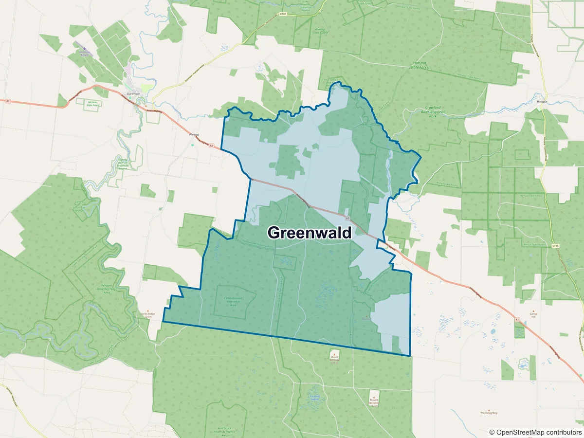 Map of Greenwald, VIC, Australia