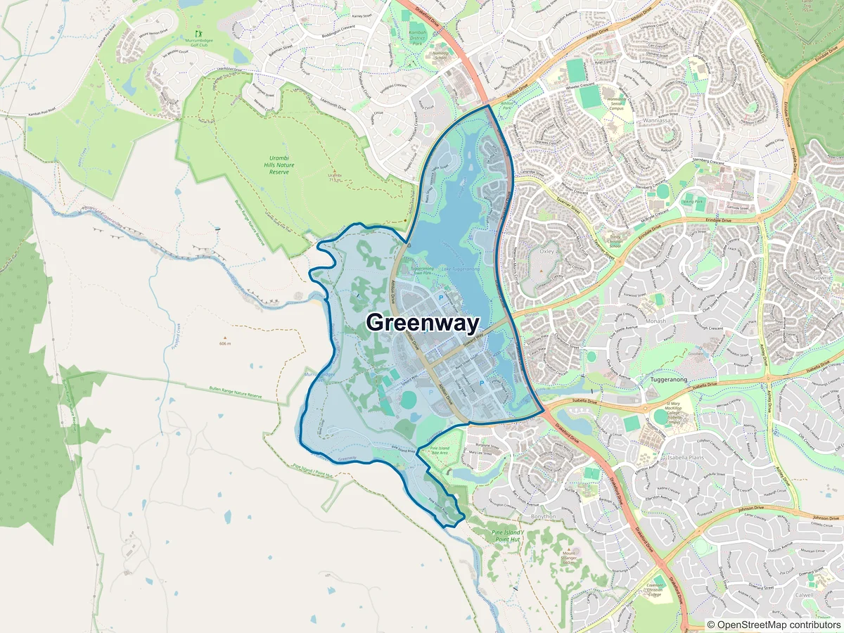 Map of Greenway, ACT, Australia