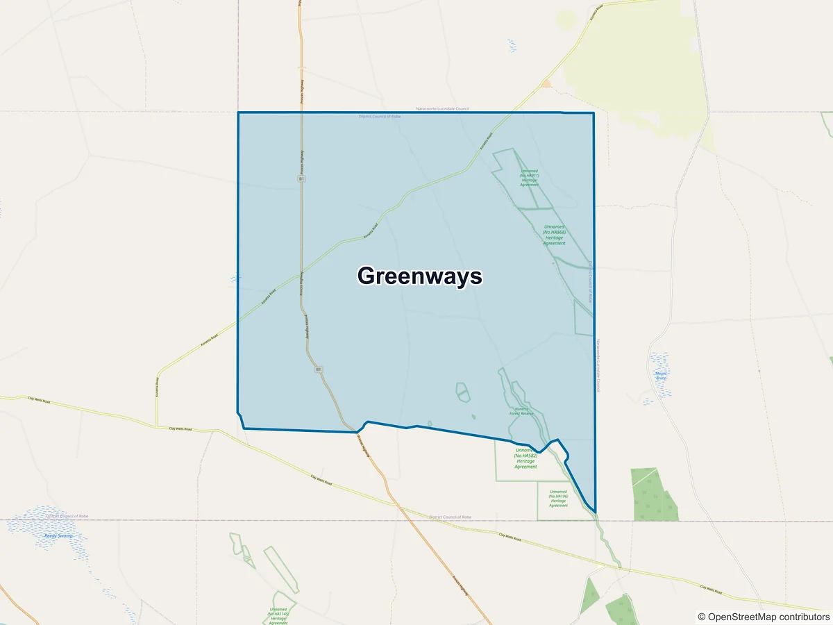 Map of Greenways, SA, Australia