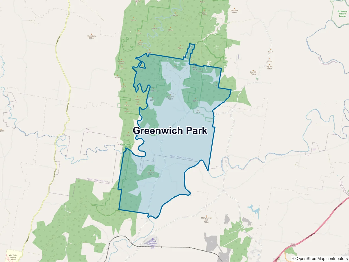 Map of Greenwich Park, NSW, Australia
