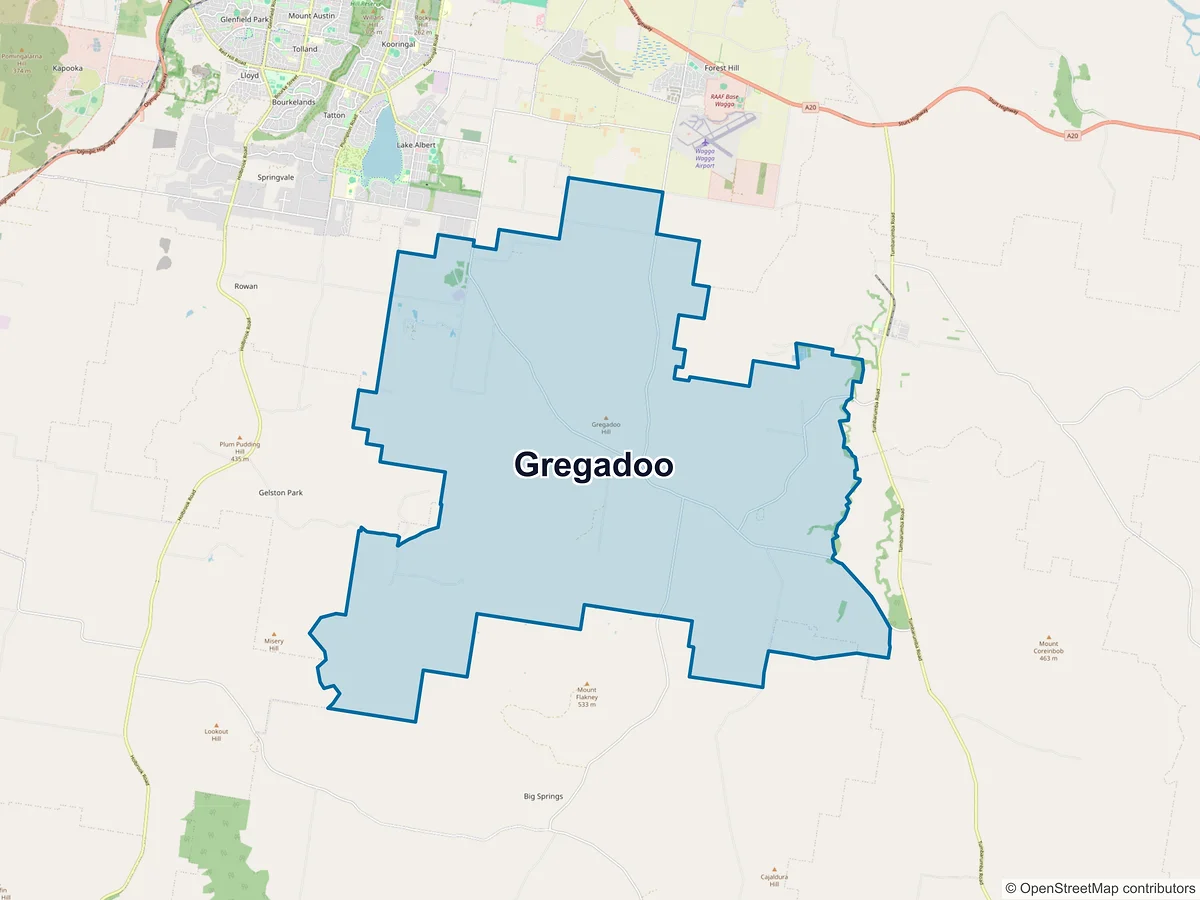 Map of Gregadoo, NSW, Australia