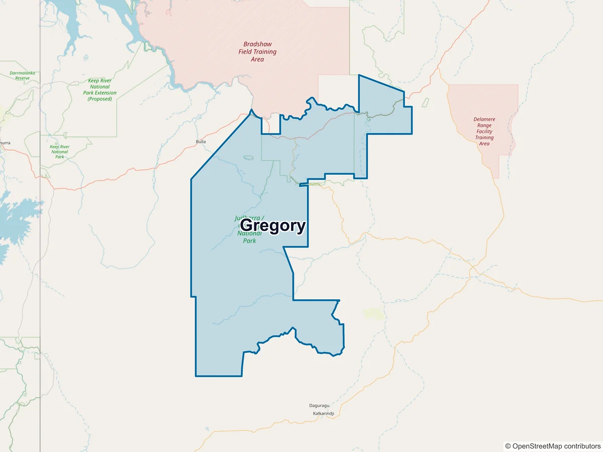 Map of Gregory, NT, Australia