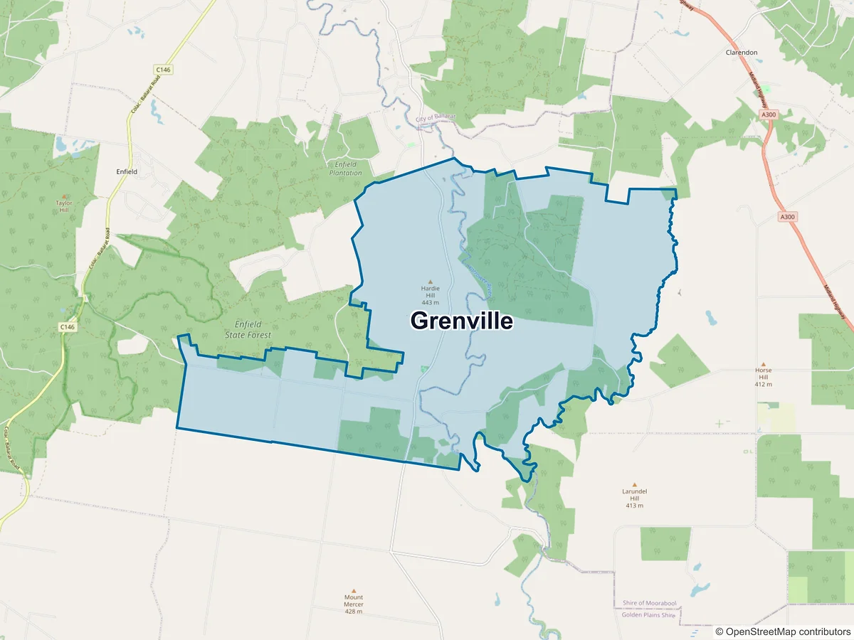 Map of Grenville, VIC, Australia