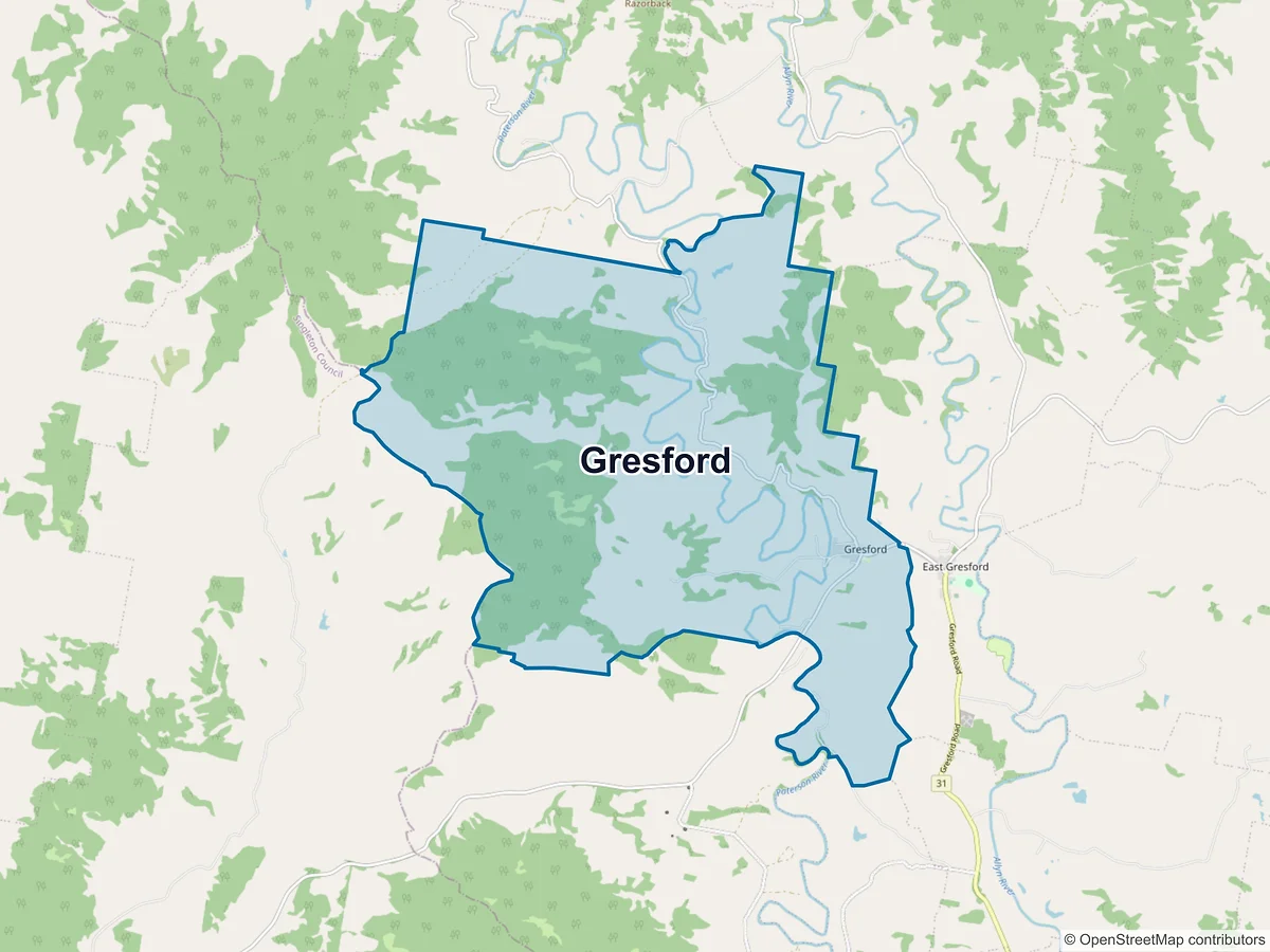 Map of Gresford, NSW, Australia