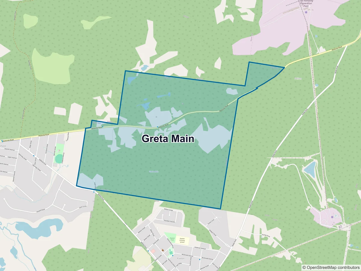 Map of Greta Main, NSW, Australia