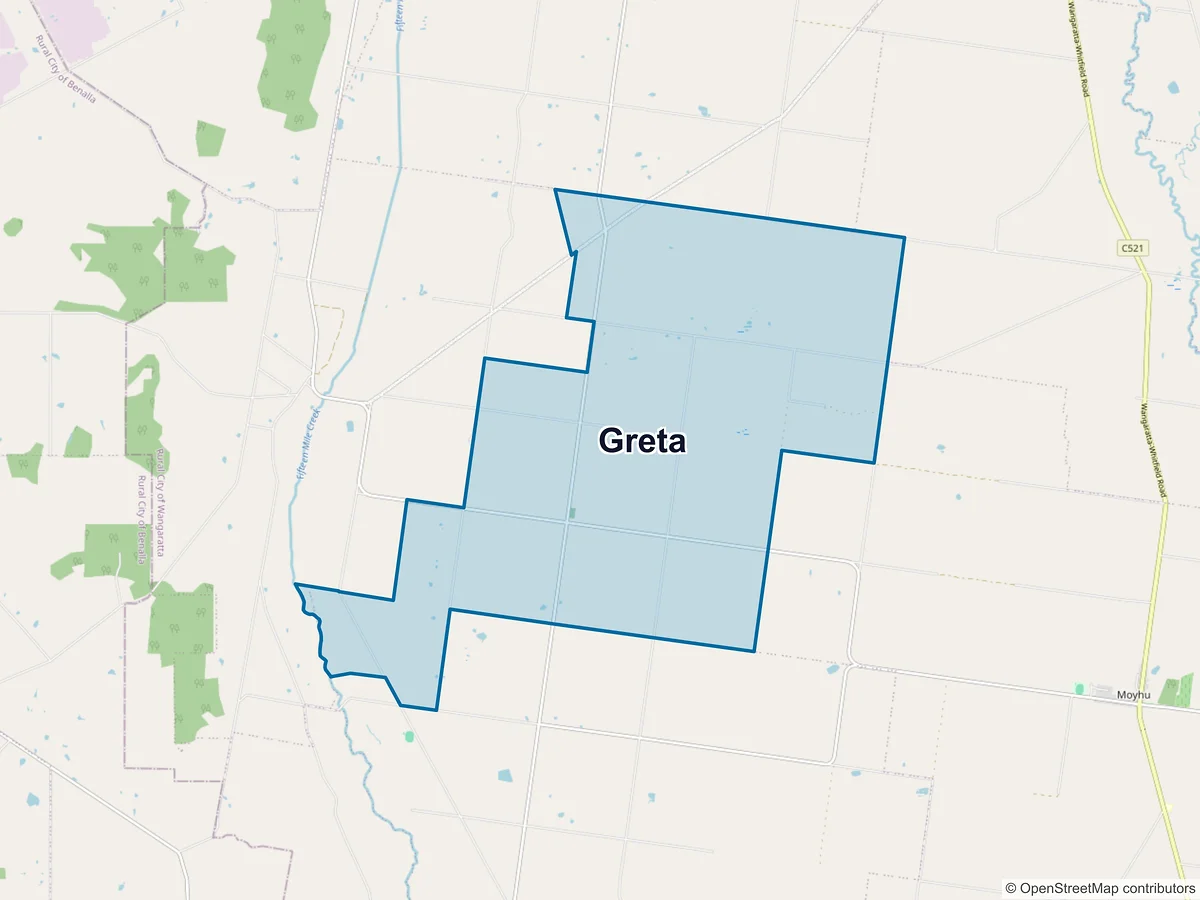 Map of Greta, VIC, Australia