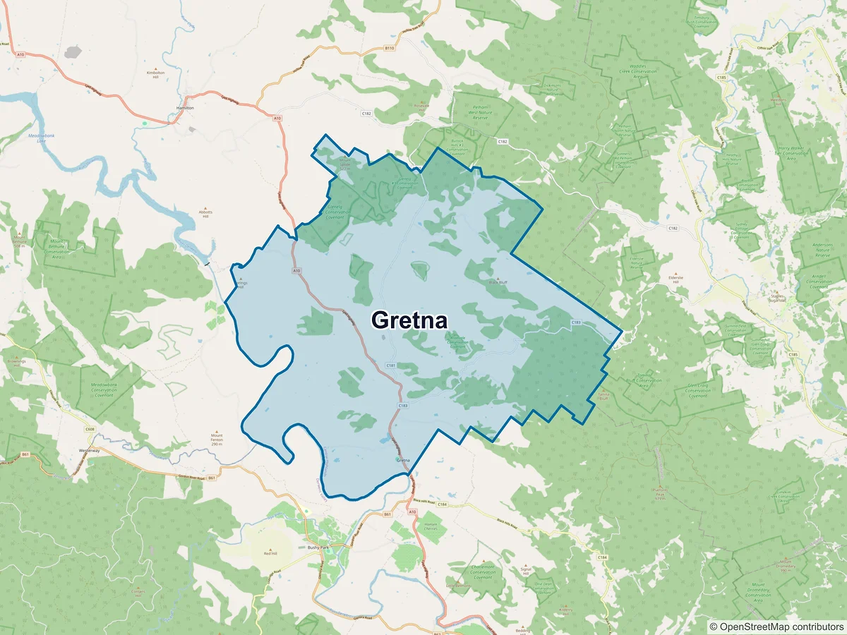 Map of Gretna, TAS, Australia