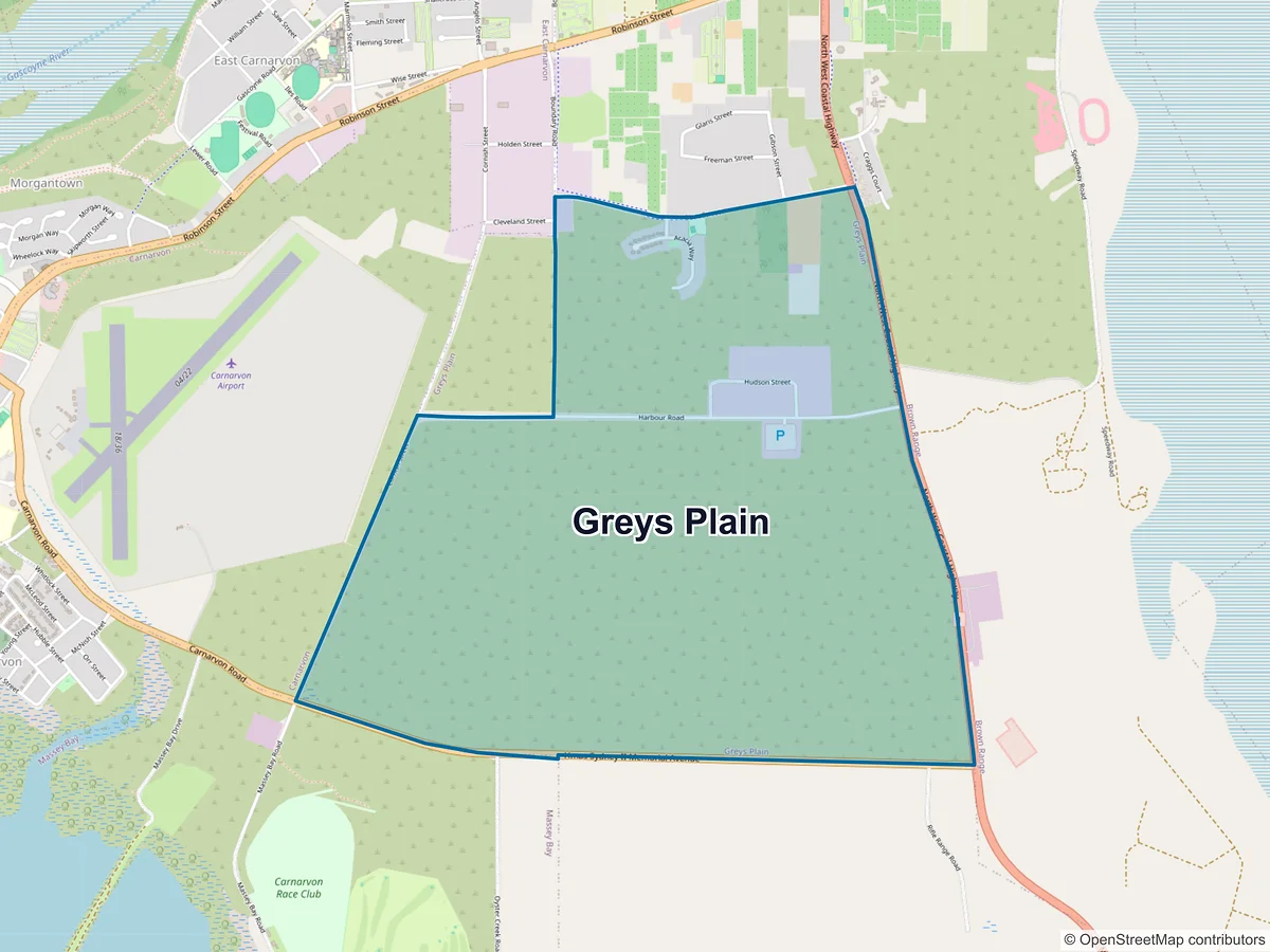 Map of Greys Plain, WA, Australia