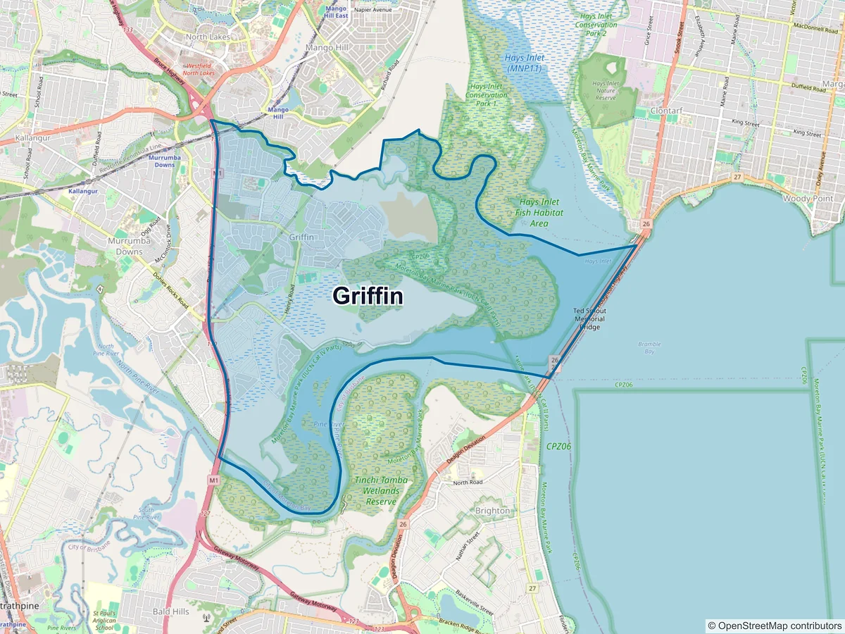 Map of Griffin, QLD, Australia