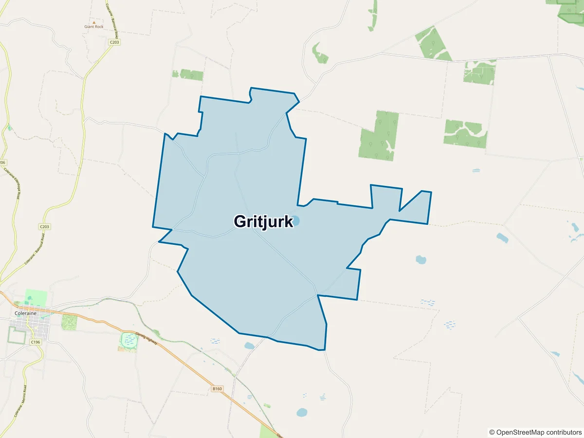 Map of Gritjurk, VIC, Australia