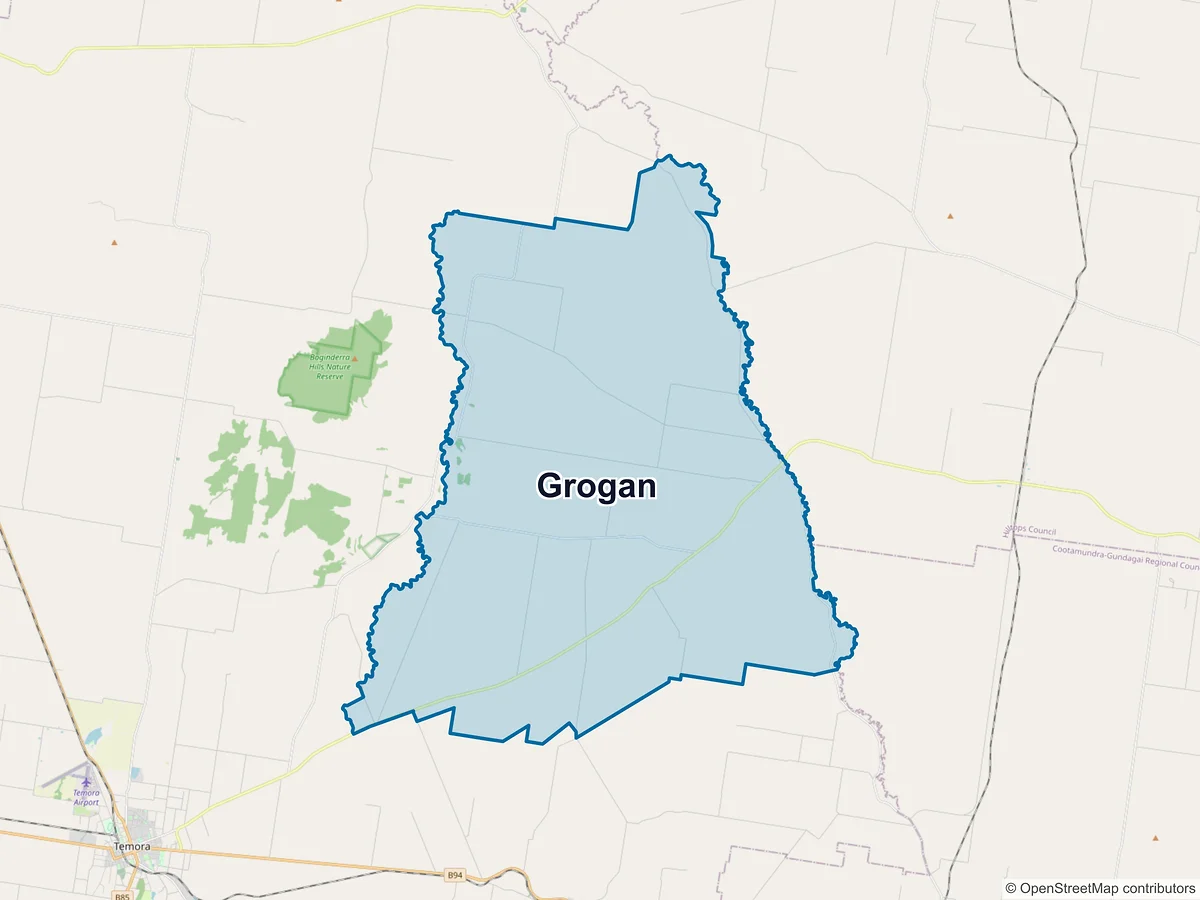 Map of Grogan, NSW, Australia