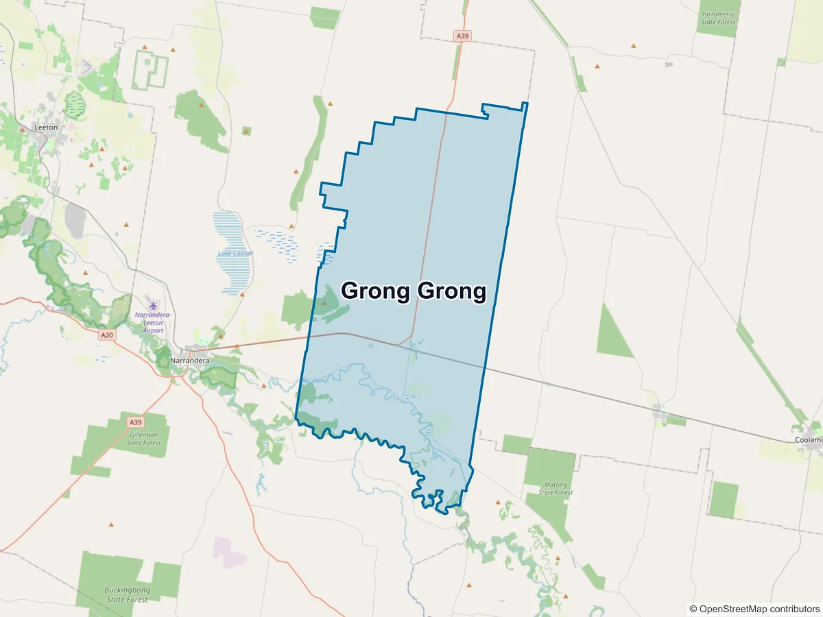 Map of Grong Grong, NSW, Australia
