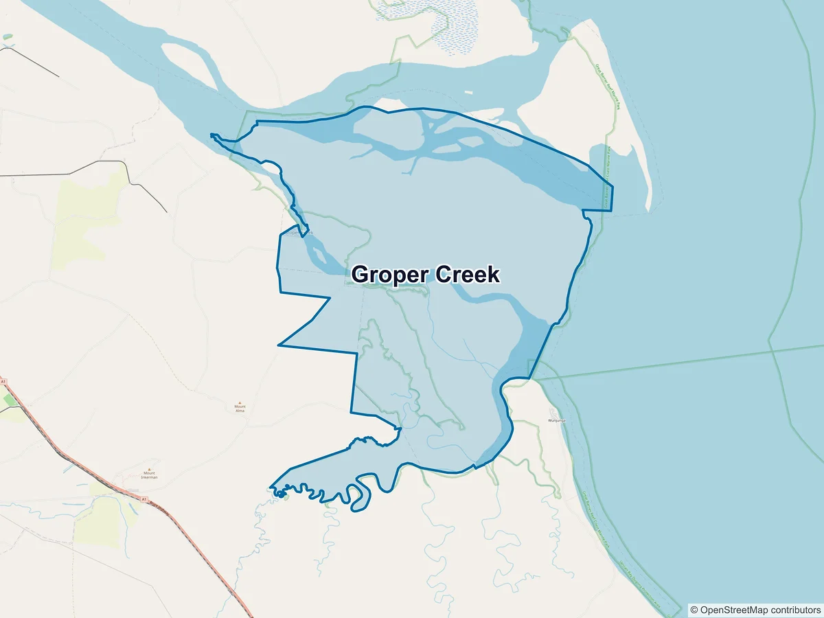 Map of Groper Creek, QLD, Australia
