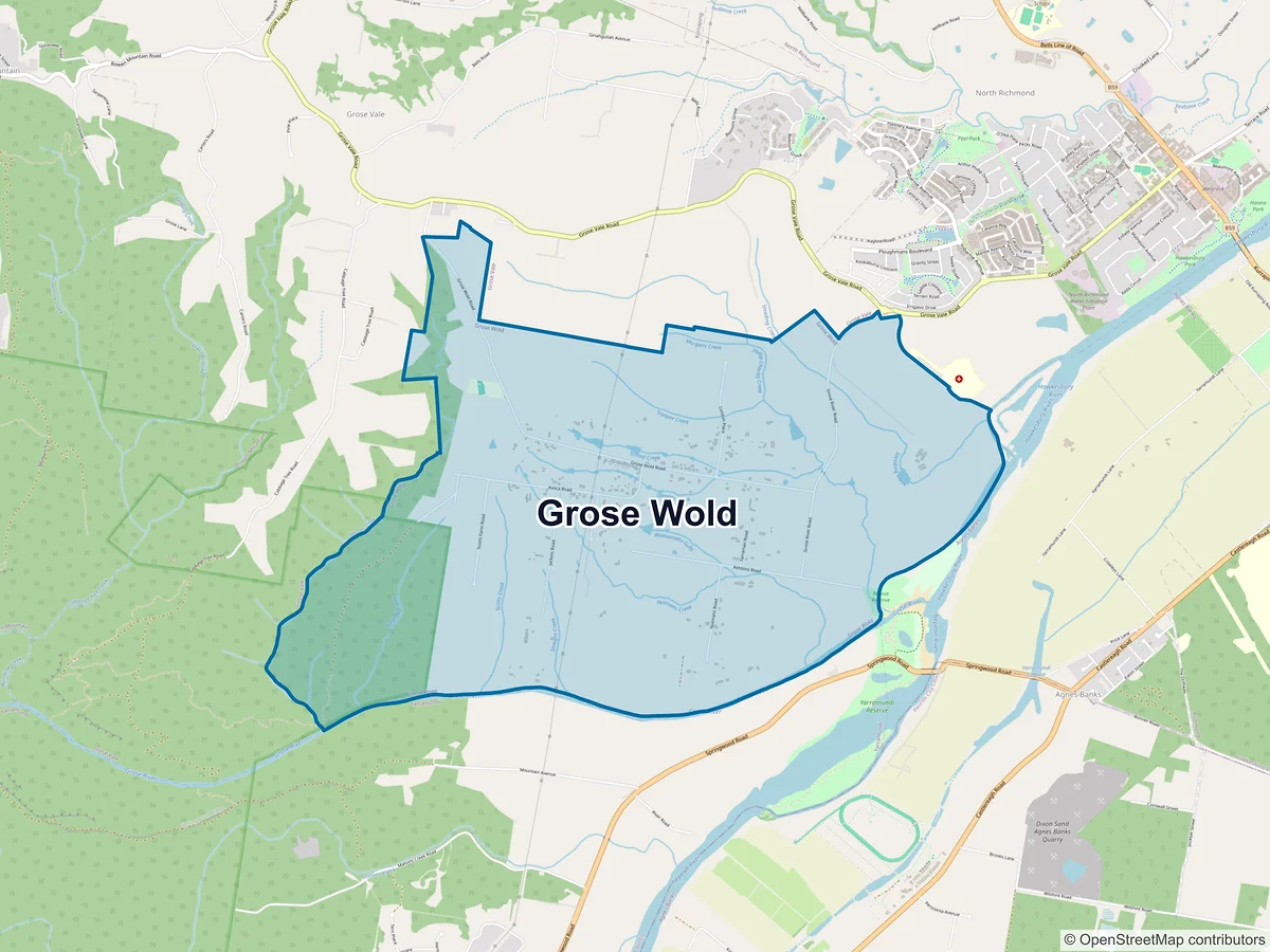 Map of Grose Wold, NSW, Australia