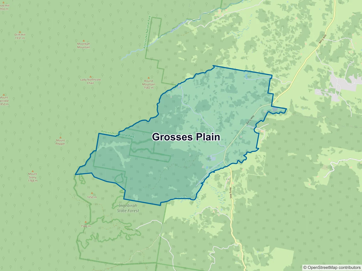 Map of Grosses Plain, NSW, Australia