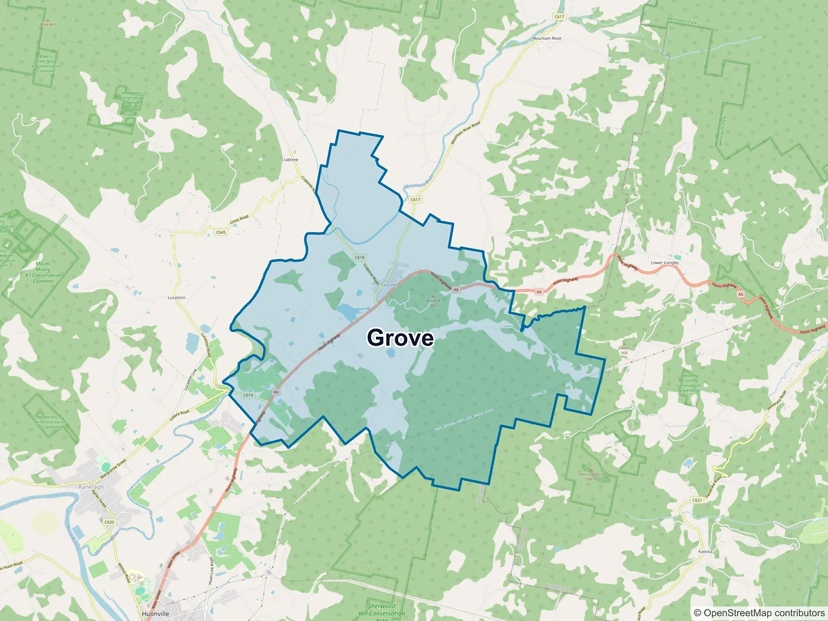 Map of Grove, TAS, Australia