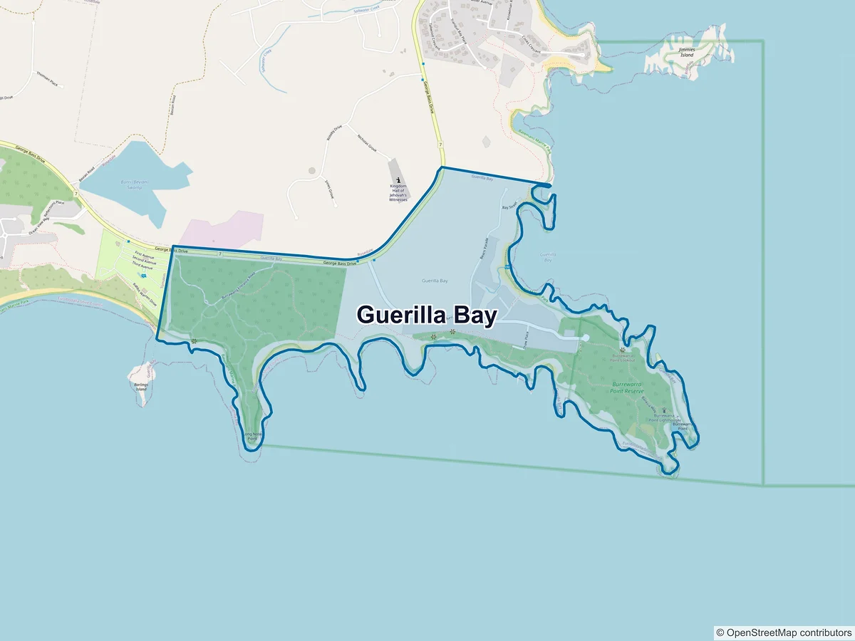 Map of Guerilla Bay, NSW, Australia