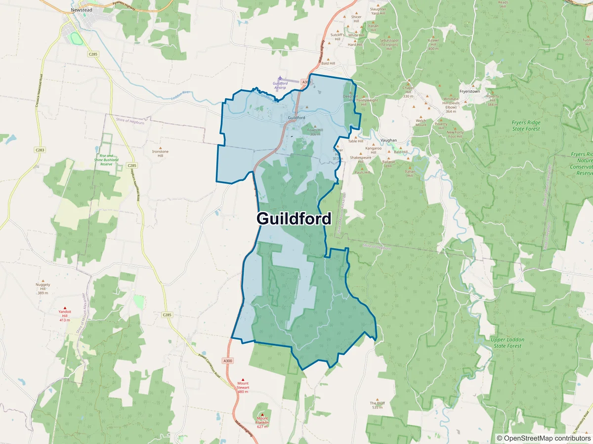 Map of Guildford, VIC, Australia