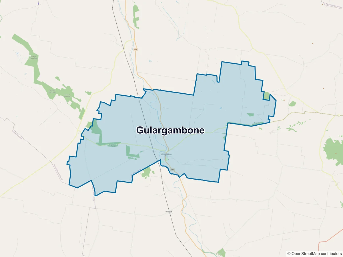 Map of Gulargambone, NSW, Australia