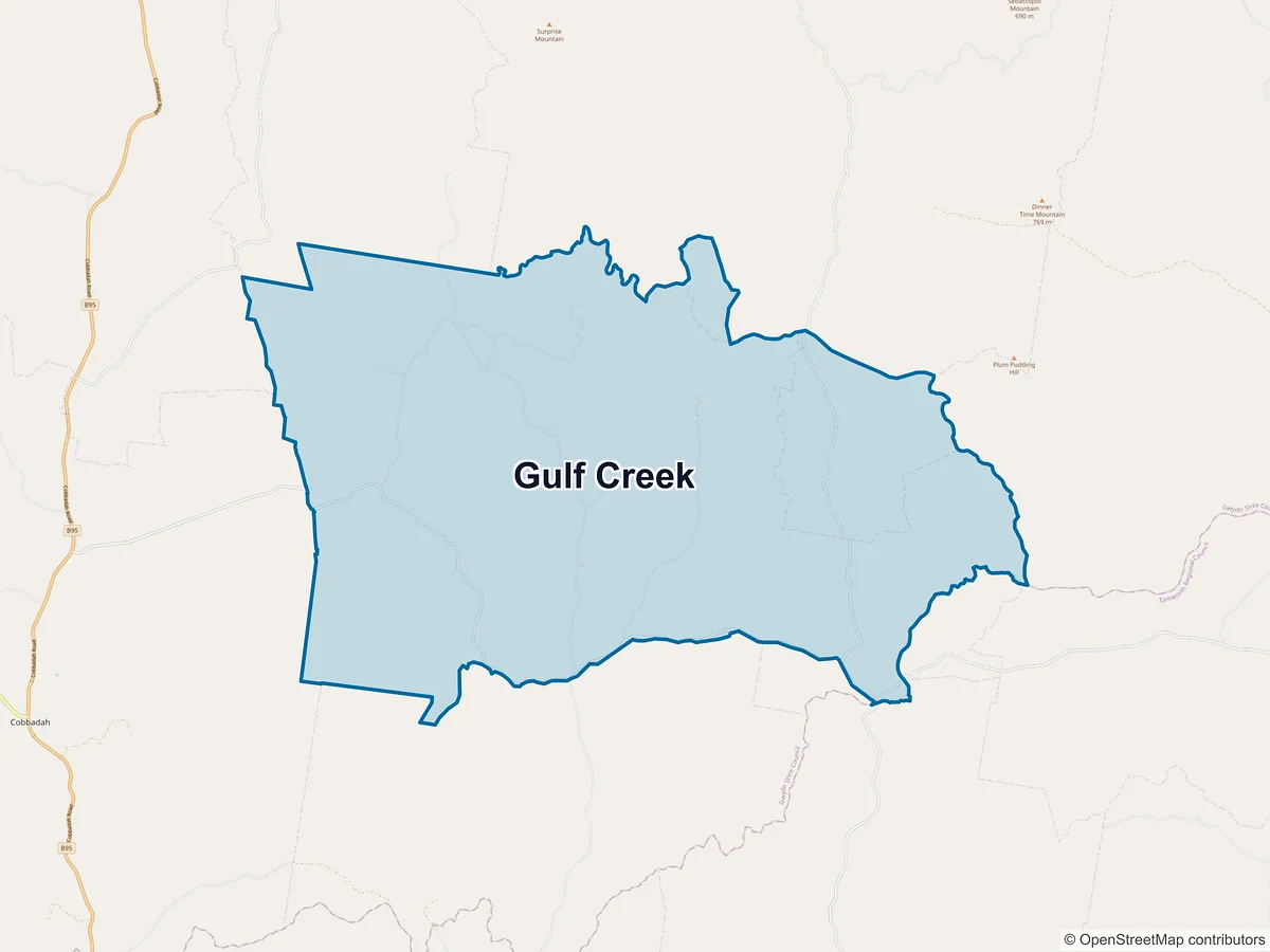 Map of Gulf Creek, NSW, Australia
