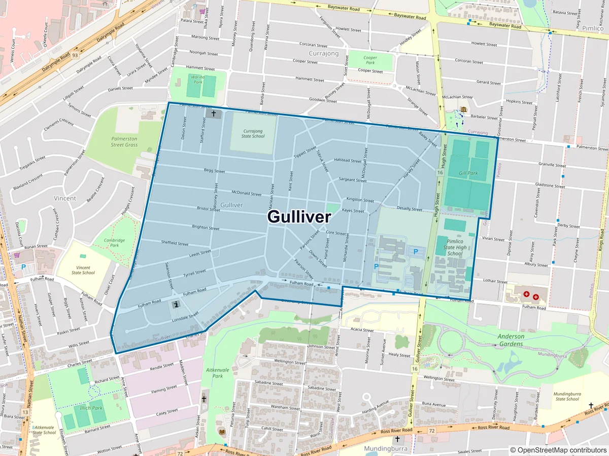 Map of Gulliver, QLD, Australia