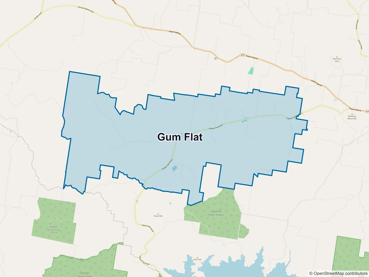 Map of Gum Flat, NSW, Australia