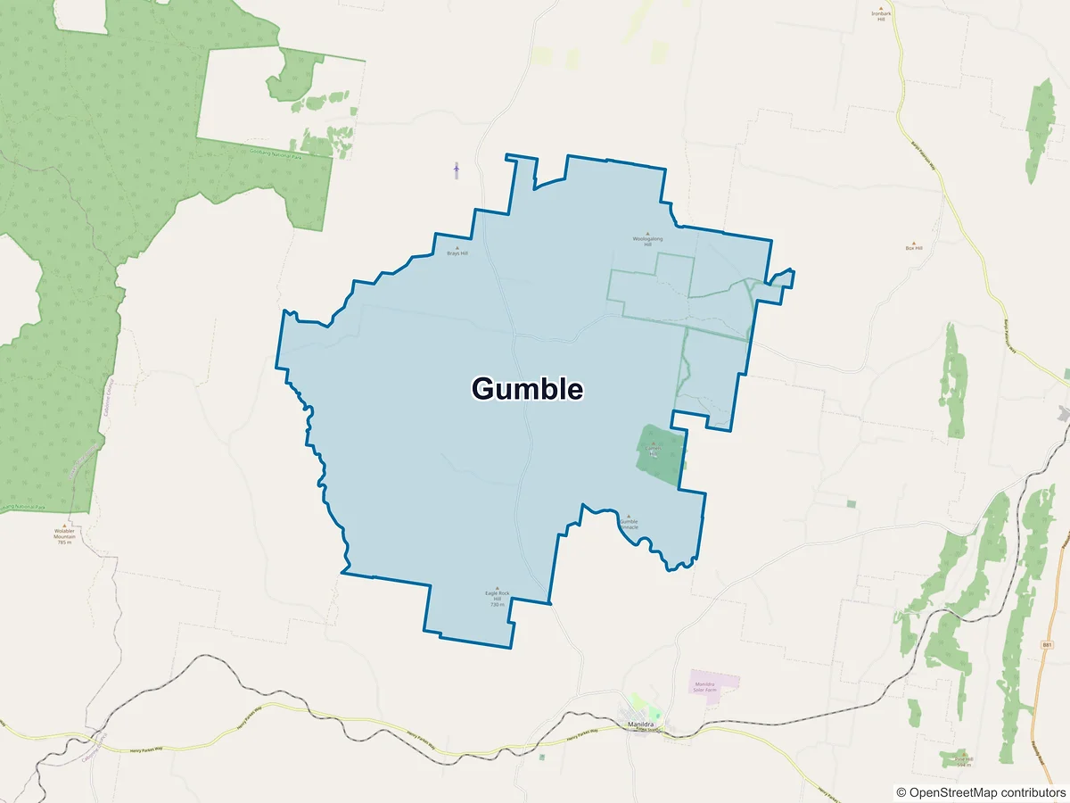 Map of Gumble, NSW, Australia