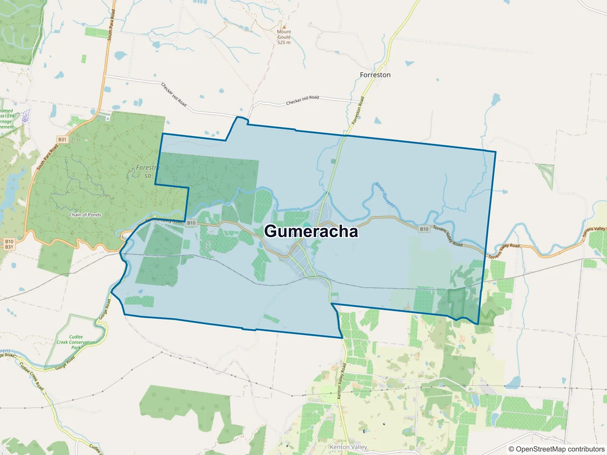 Map of Gumeracha, SA, Australia