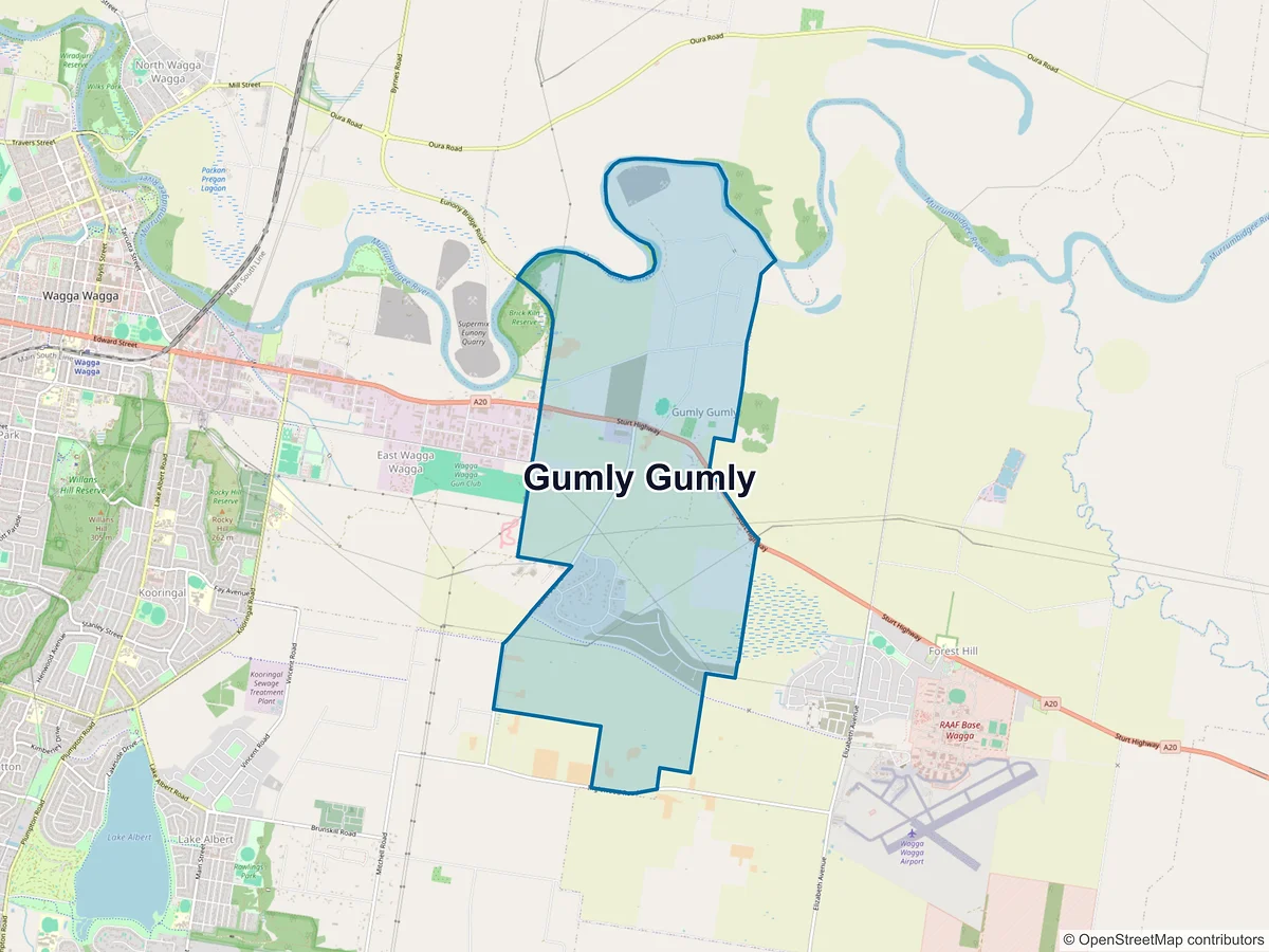 Map of Gumly Gumly, NSW, Australia