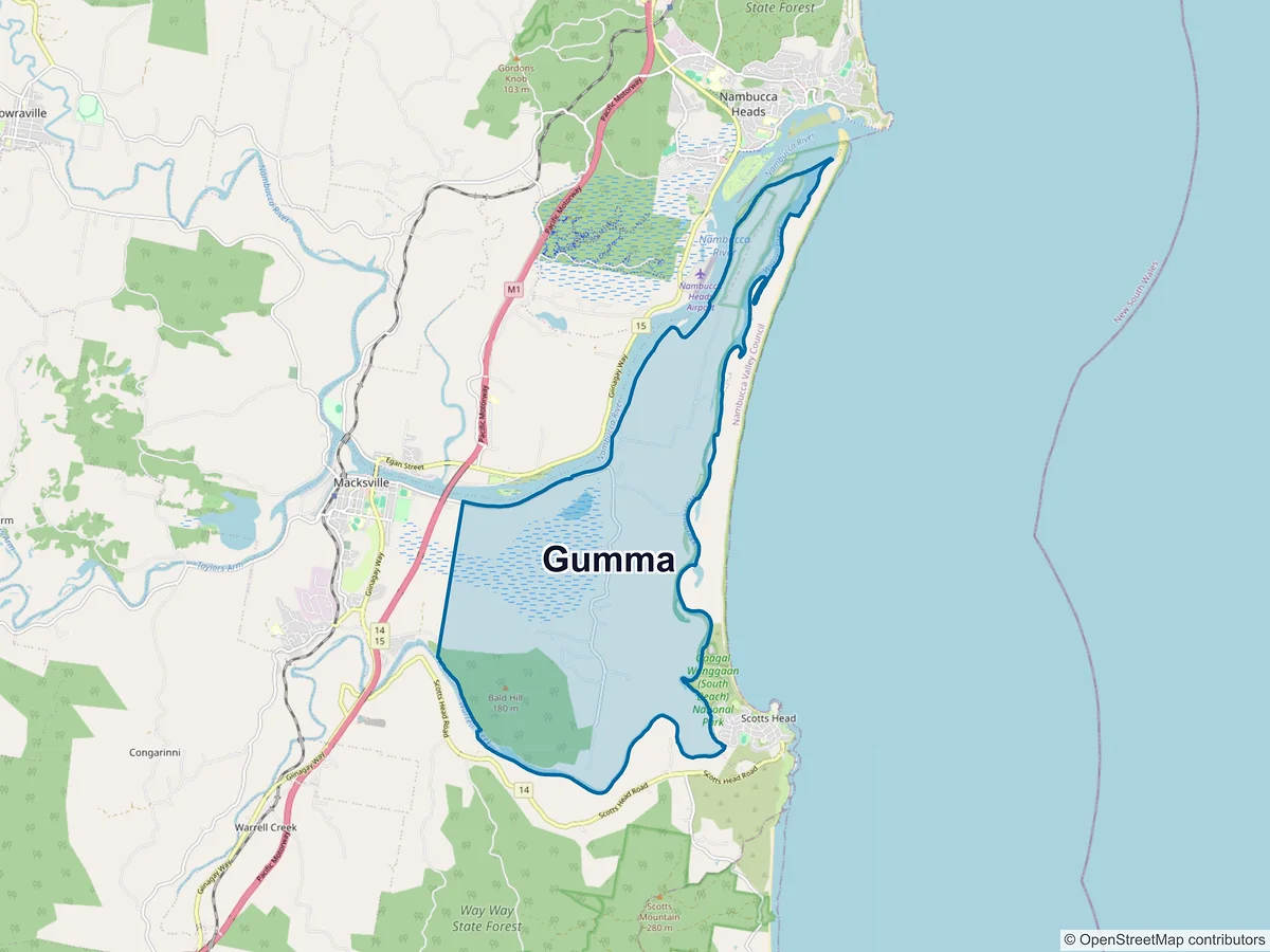 Map of Gumma, NSW, Australia
