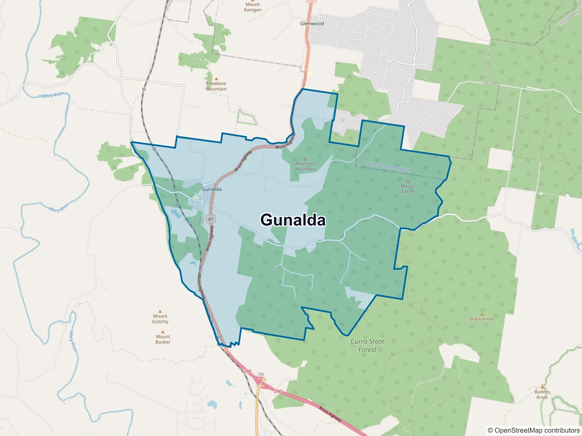 Map of Gunalda, QLD, Australia