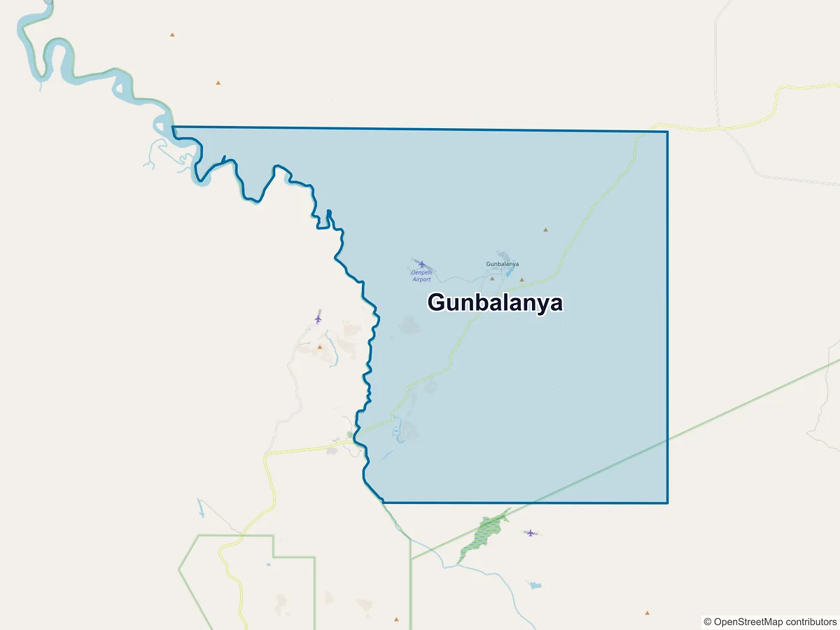 Map of Gunbalanya, NT, Australia