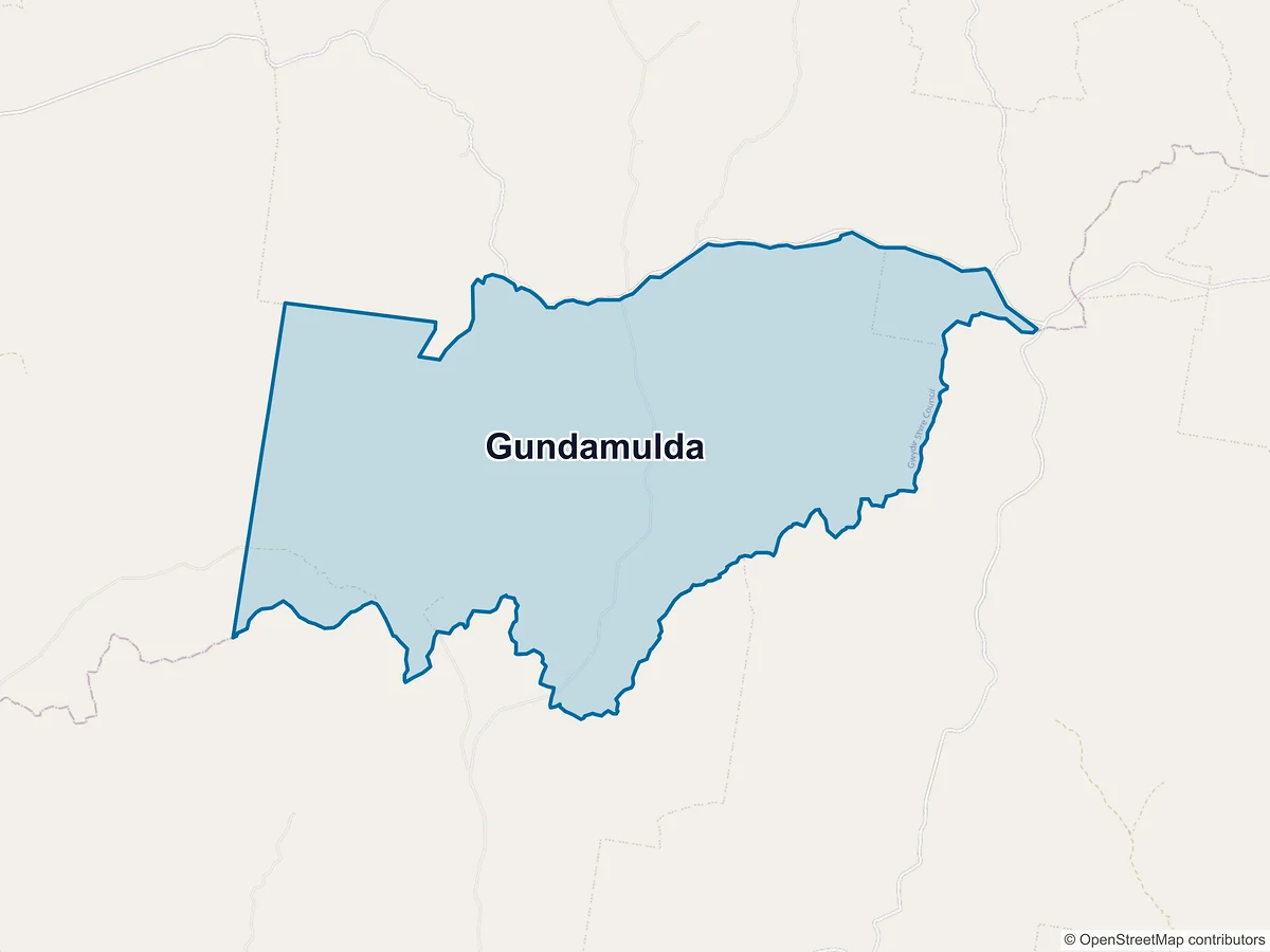 Map of Gundamulda, NSW, Australia