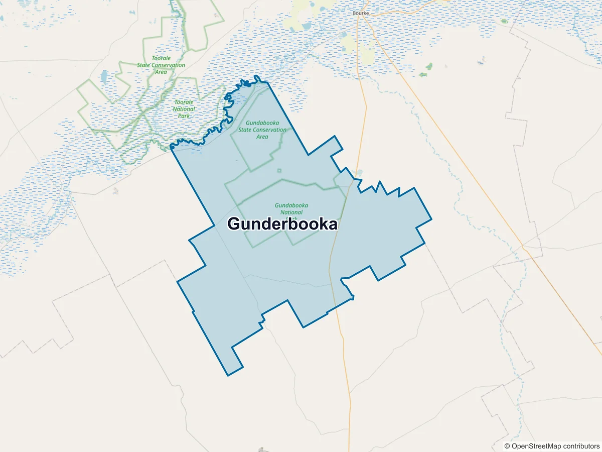 Map of Gunderbooka, NSW, Australia