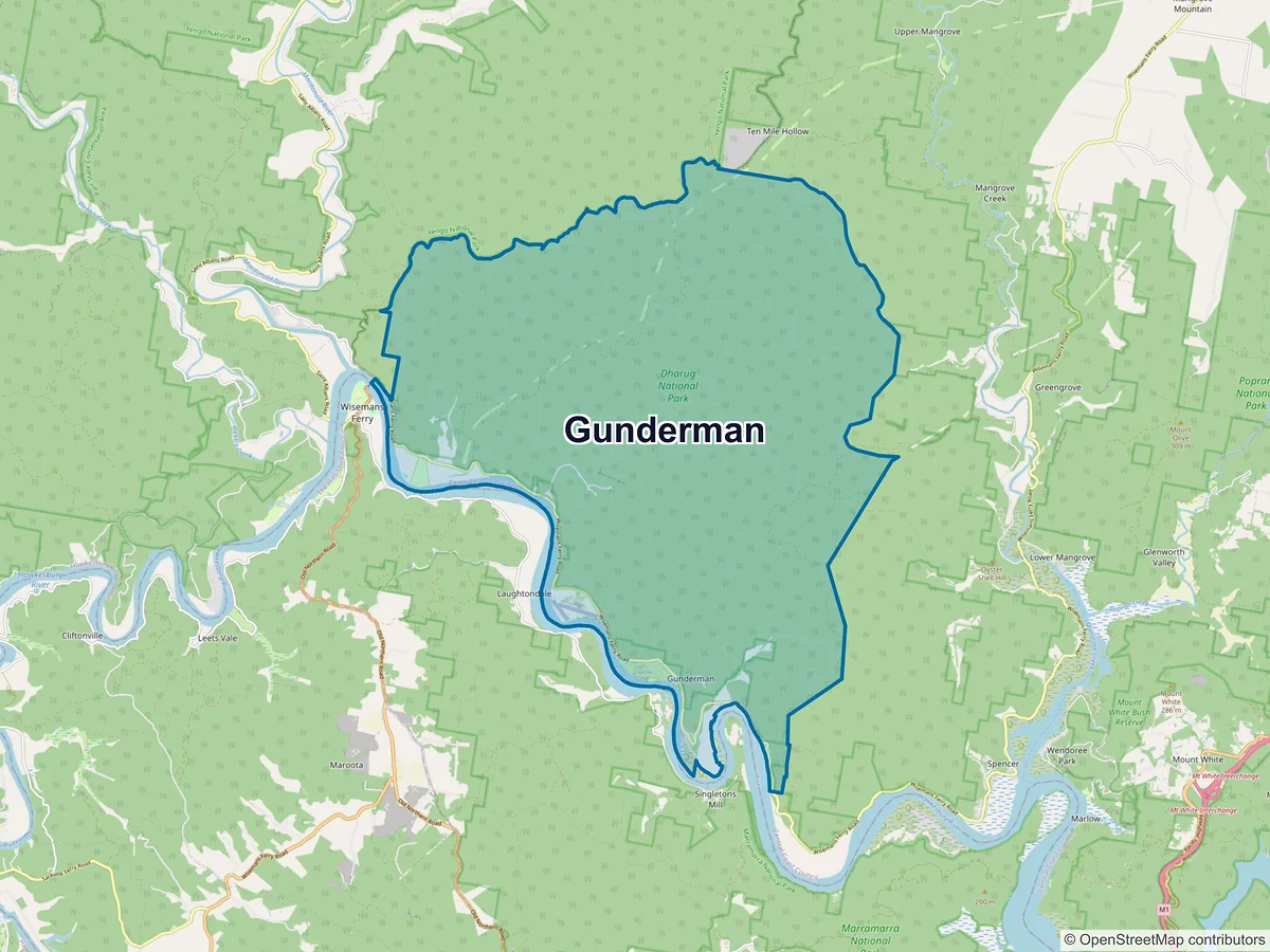Map of Gunderman, NSW, Australia