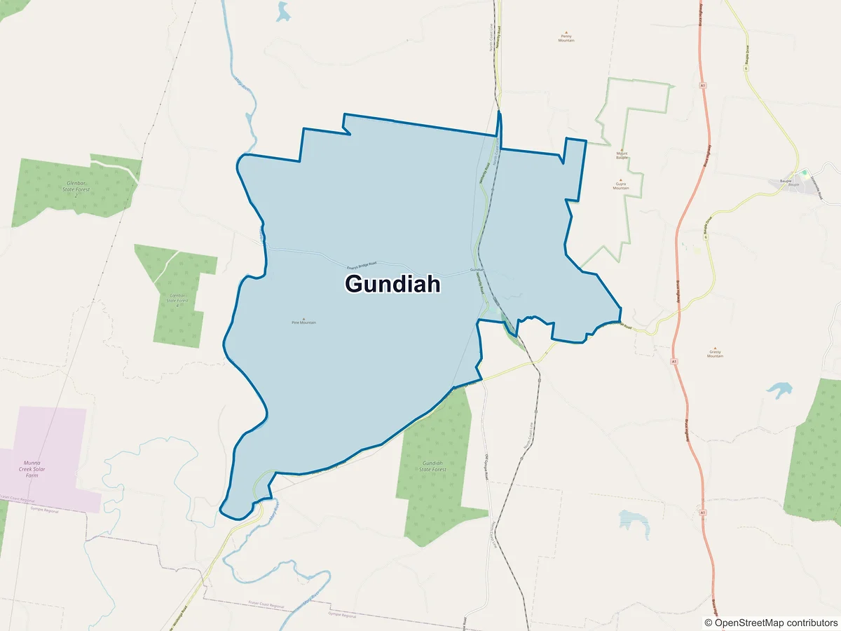 Map of Gundiah, QLD, Australia