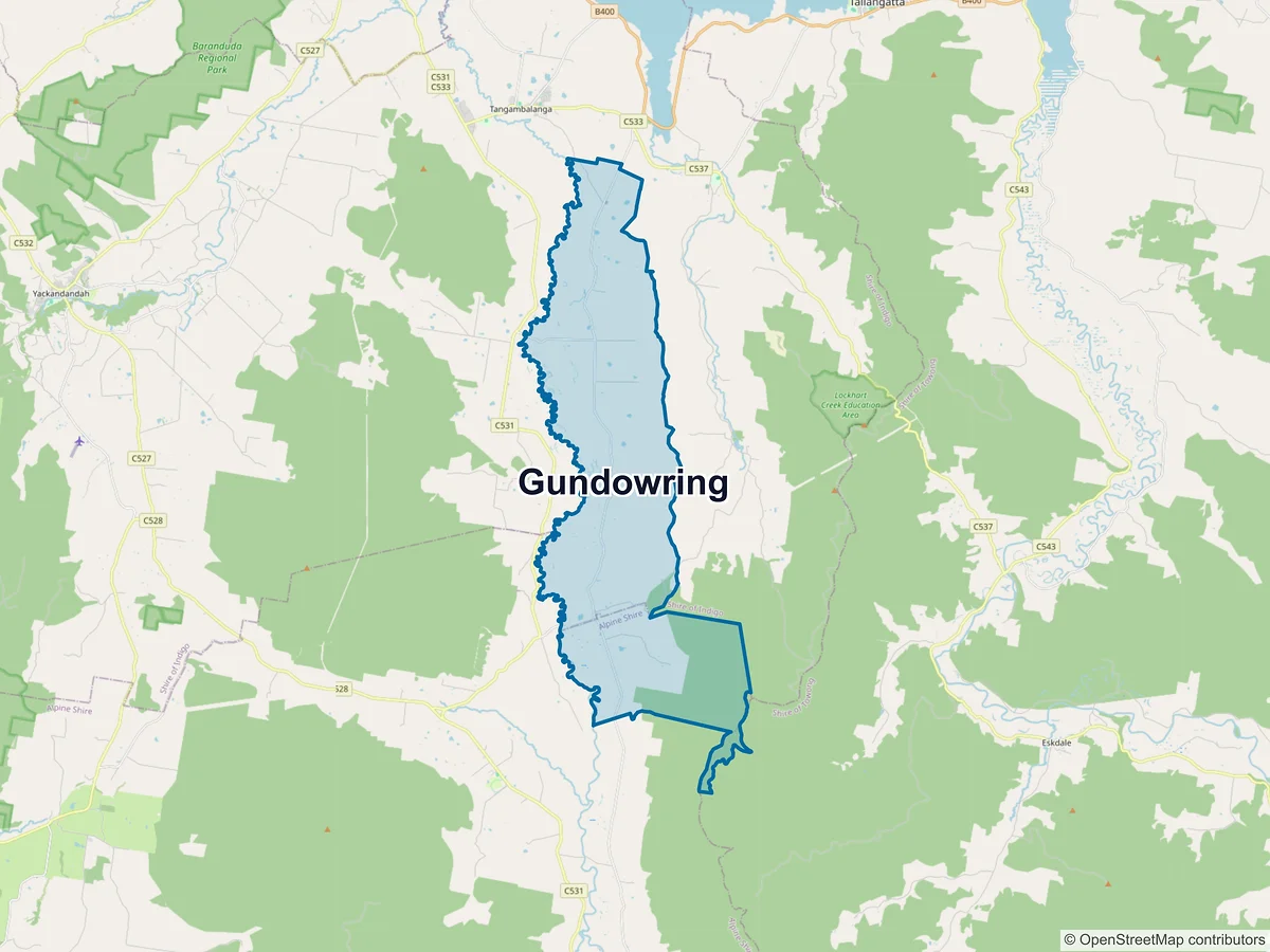 Map of Gundowring, VIC, Australia