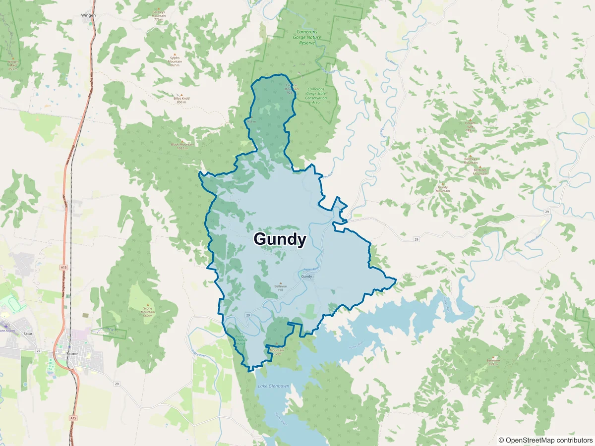 Map of Gundy, NSW, Australia