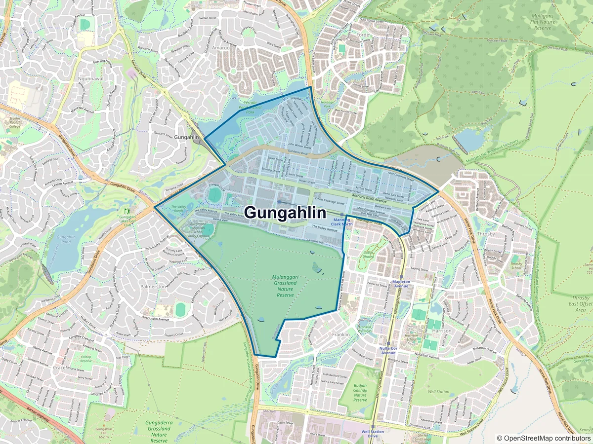 Map of Gungahlin, ACT, Australia