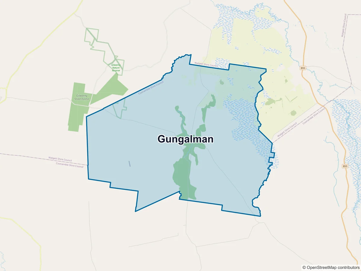 Map of Gungalman, NSW, Australia