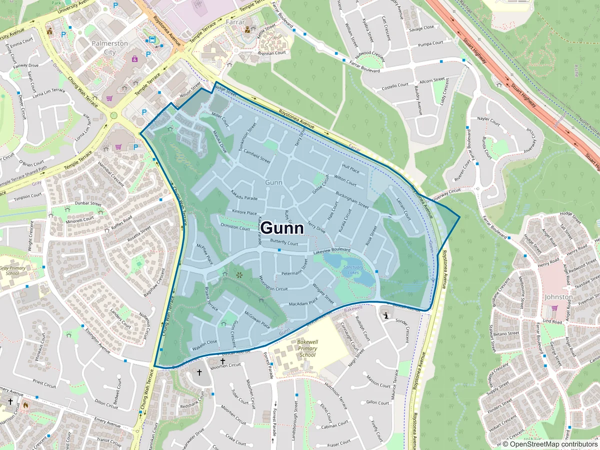 Map of Gunn, NT, Australia