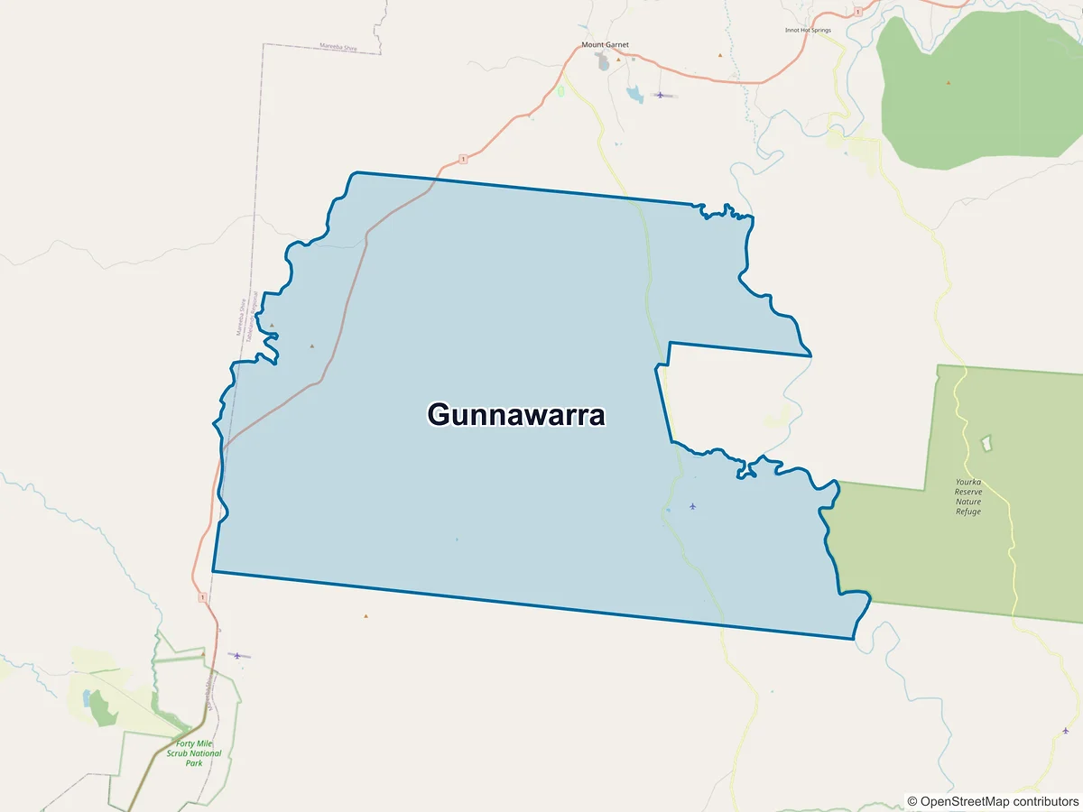 Map of Gunnawarra, QLD, Australia