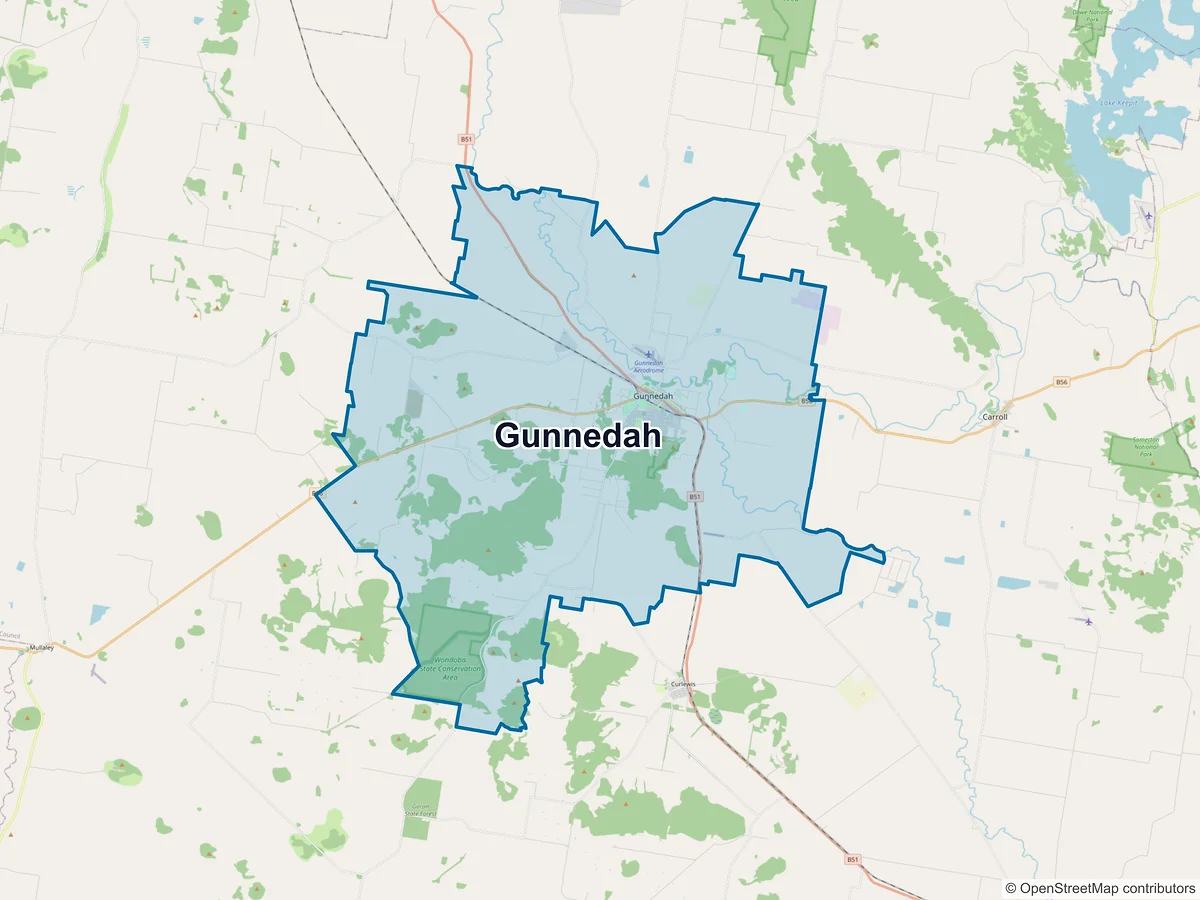 Map of Gunnedah, NSW, Australia